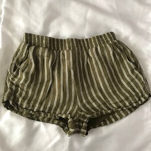 Green striped shorts